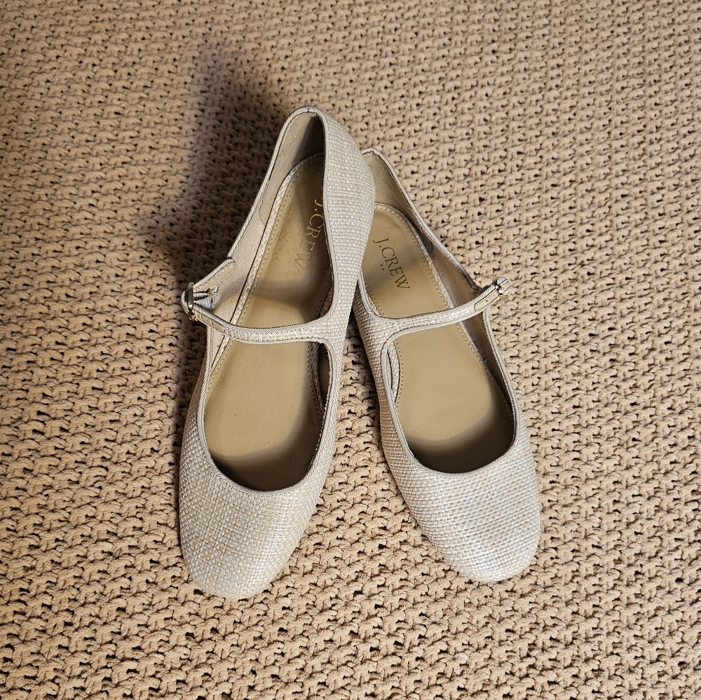 J. Crew Beige/Tan Mary Jane Flats